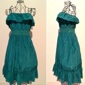 🛍 NWOT Les Petites Ruffled Teal Sundress 🛍